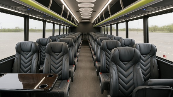 Interior of Charter Bus Company Omaha's 28 Passenger Minibus in Omaha