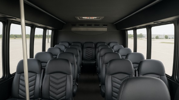 Interior of Charter Bus Company Denver's 30 Passenger Minibus in Denver
