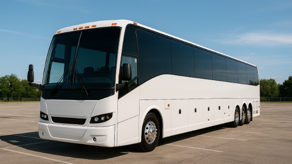 Exterior of Charter Bus Company Grand Island's 54 Passenger Charter Bus in Grand Island