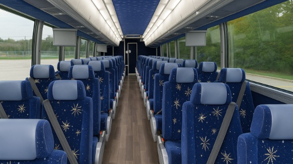 Interior of Charter Bus Company Denver's 54 Passenger Charter Bus in Denver