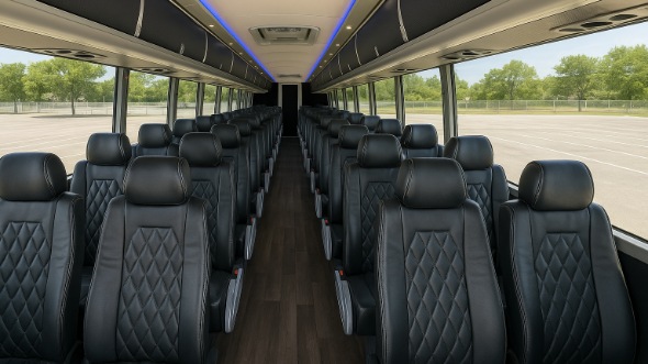 Interior of Charter Bus Company St. Paul's 56 Passenger Charter Bus in St. Paul