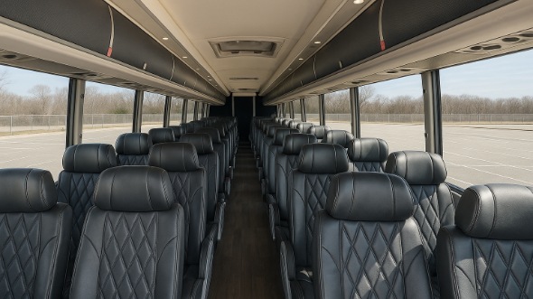 grand island 54 passenger charter bus inside