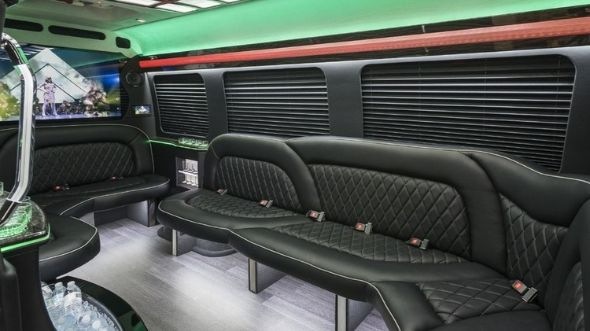 Interior of Charter Bus Company Denver's Sprinter Limo Rental in Denver