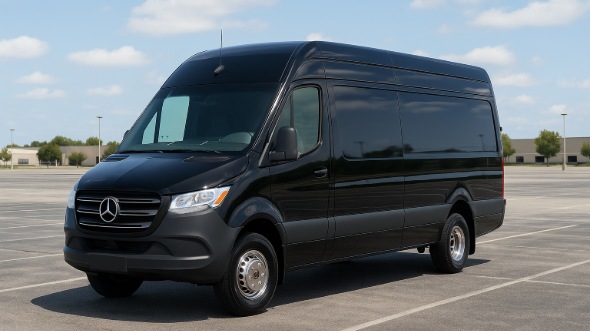 Exterior of Charter Bus Company Lincoln's Sprinter Van Rental in Lincoln